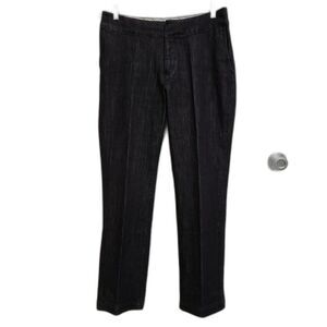 Chico's Platinum Jeans Womens Sz 8 Stretch Denim Flat Front Straight Leg Dressy